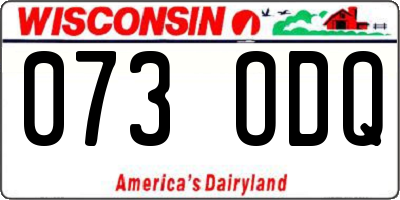 WI license plate 073ODQ