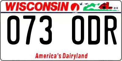 WI license plate 073ODR
