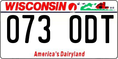 WI license plate 073ODT