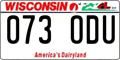 WI license plate 073ODU