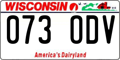 WI license plate 073ODV