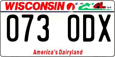 WI license plate 073ODX