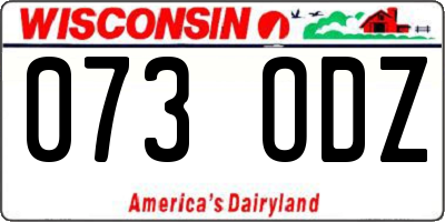 WI license plate 073ODZ