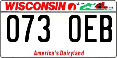 WI license plate 073OEB