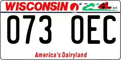 WI license plate 073OEC
