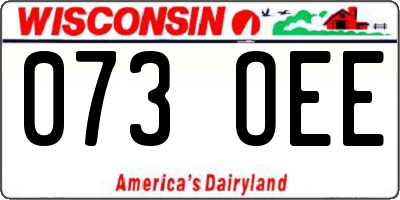 WI license plate 073OEE