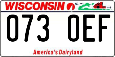 WI license plate 073OEF