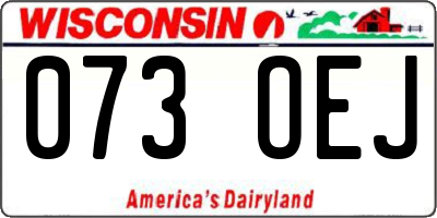 WI license plate 073OEJ