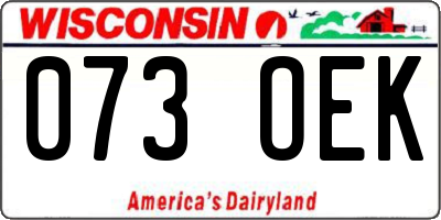 WI license plate 073OEK