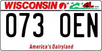 WI license plate 073OEN