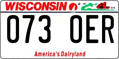 WI license plate 073OER