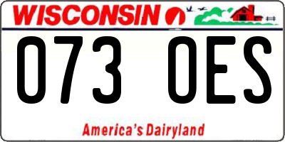 WI license plate 073OES