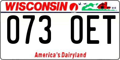 WI license plate 073OET