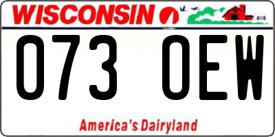 WI license plate 073OEW
