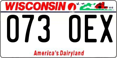 WI license plate 073OEX