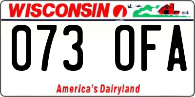 WI license plate 073OFA