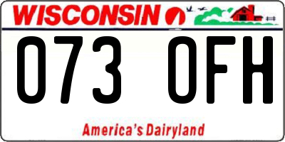 WI license plate 073OFH