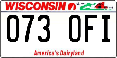 WI license plate 073OFI