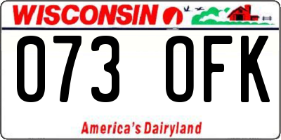 WI license plate 073OFK