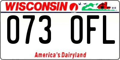 WI license plate 073OFL