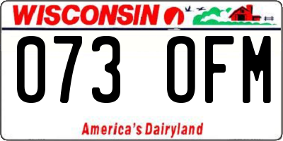WI license plate 073OFM