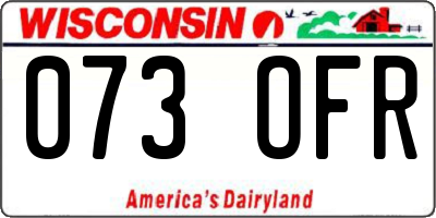 WI license plate 073OFR
