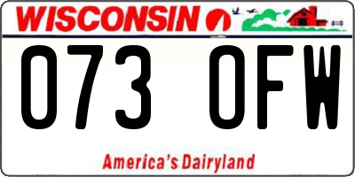 WI license plate 073OFW