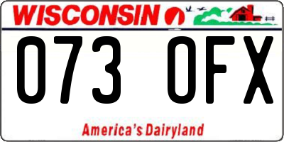 WI license plate 073OFX
