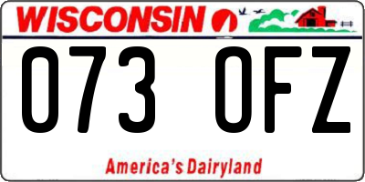 WI license plate 073OFZ