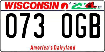 WI license plate 073OGB