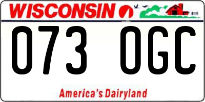 WI license plate 073OGC