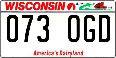 WI license plate 073OGD