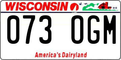 WI license plate 073OGM