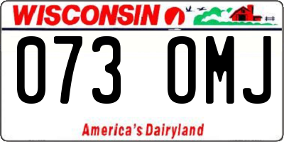 WI license plate 073OMJ