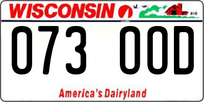 WI license plate 073OOD