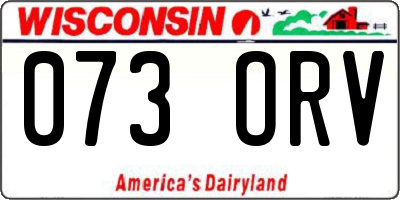 WI license plate 073ORV