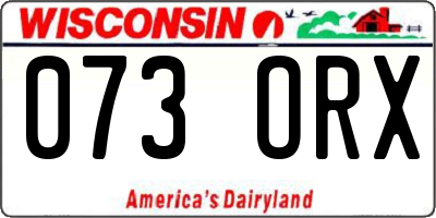 WI license plate 073ORX
