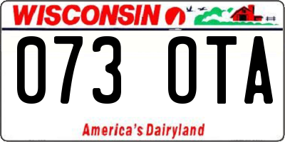WI license plate 073OTA