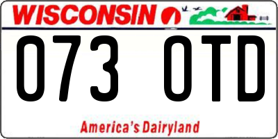 WI license plate 073OTD
