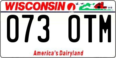 WI license plate 073OTM