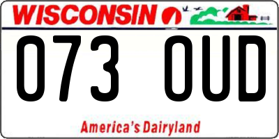 WI license plate 073OUD