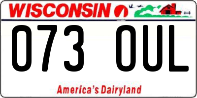 WI license plate 073OUL