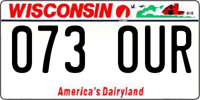 WI license plate 073OUR