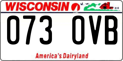 WI license plate 073OVB