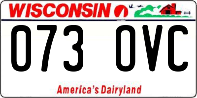 WI license plate 073OVC