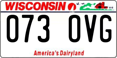 WI license plate 073OVG