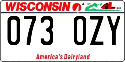 WI license plate 073OZY