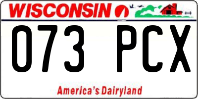 WI license plate 073PCX