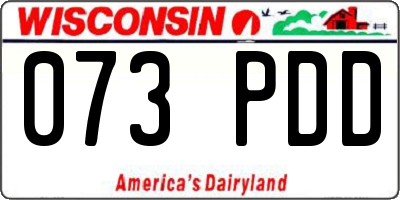 WI license plate 073PDD