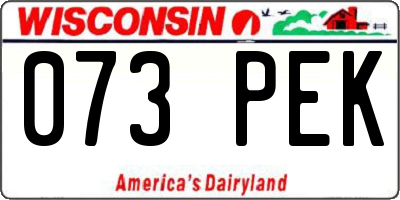 WI license plate 073PEK